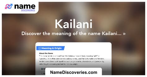 q significa kailani|Meaning, origin and history of the name Kailani